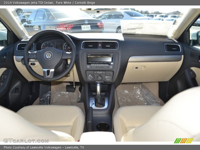 Pure White / Cornsilk Beige 2014 Volkswagen Jetta TDI Sedan