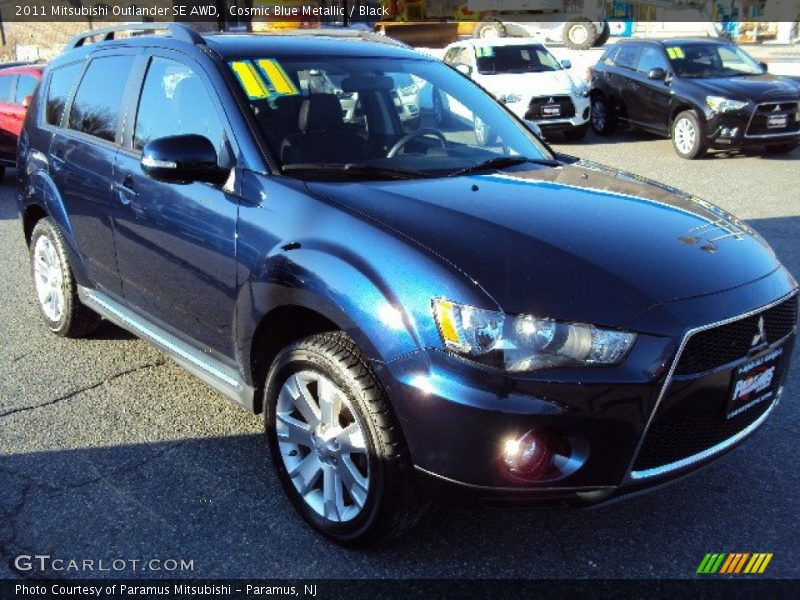 Cosmic Blue Metallic / Black 2011 Mitsubishi Outlander SE AWD