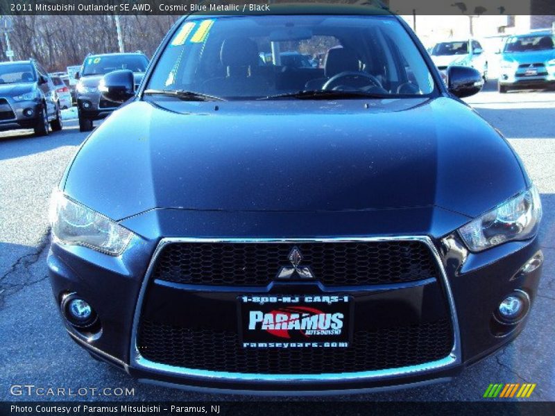 Cosmic Blue Metallic / Black 2011 Mitsubishi Outlander SE AWD