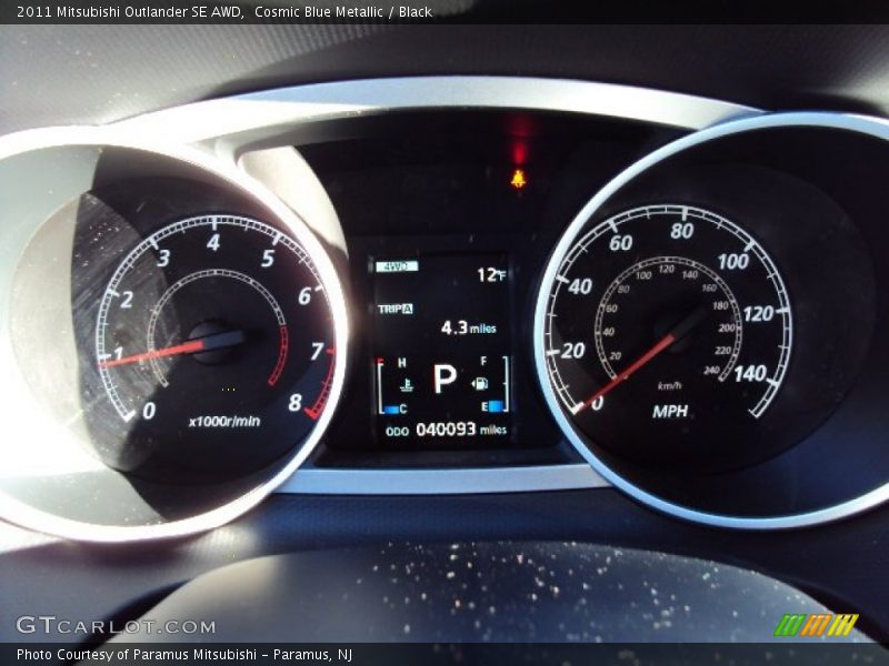 Cosmic Blue Metallic / Black 2011 Mitsubishi Outlander SE AWD