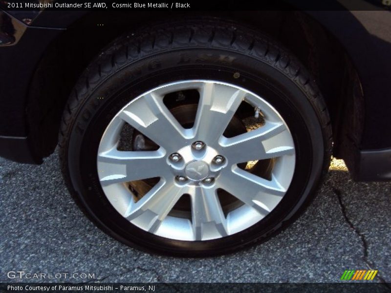 Cosmic Blue Metallic / Black 2011 Mitsubishi Outlander SE AWD
