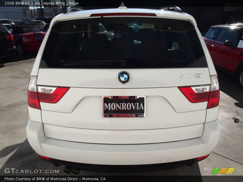 Alpine White / Beige 2008 BMW X3 3.0si