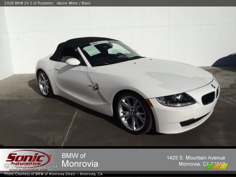 Alpine White / Black 2008 BMW Z4 3.0i Roadster