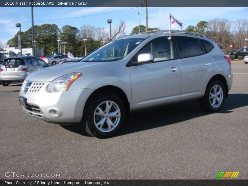 Silver Ice / Gray 2010 Nissan Rogue SL AWD