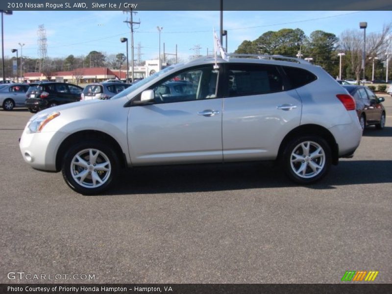 Silver Ice / Gray 2010 Nissan Rogue SL AWD