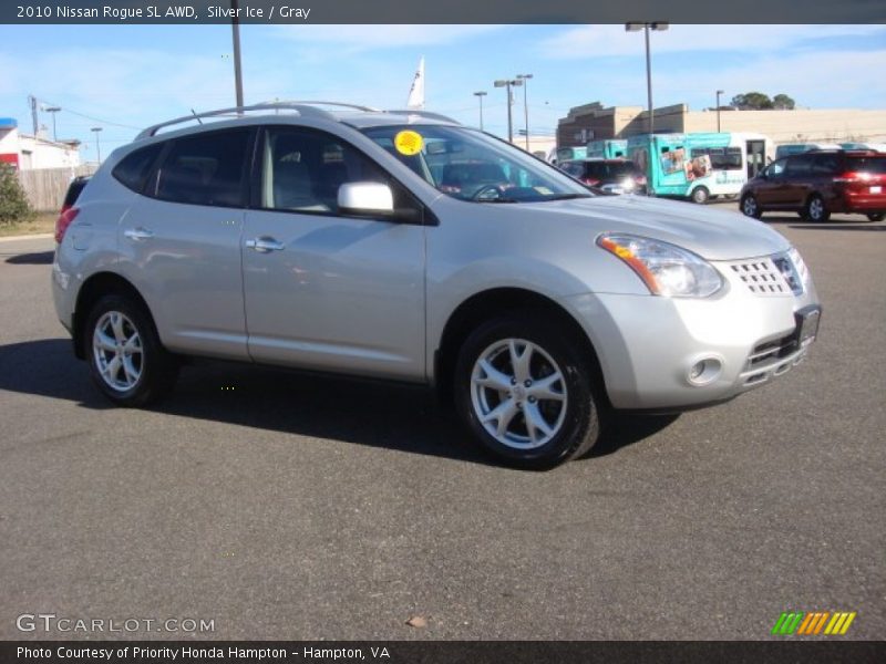 Silver Ice / Gray 2010 Nissan Rogue SL AWD