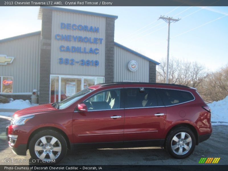 Crystal Red Tintcoat / Ebony 2013 Chevrolet Traverse LTZ AWD