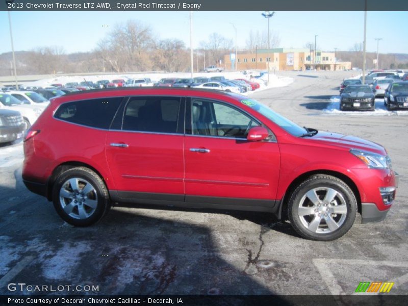 Crystal Red Tintcoat / Ebony 2013 Chevrolet Traverse LTZ AWD
