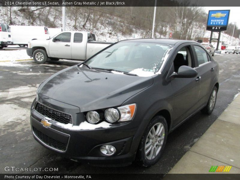 Ashen Gray Metallic / Jet Black/Brick 2014 Chevrolet Sonic LT Sedan