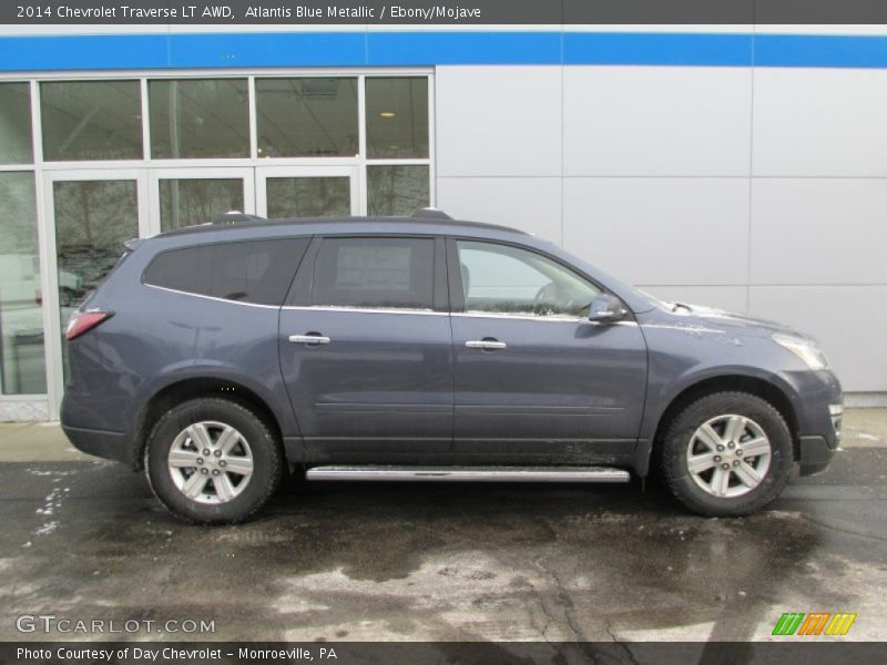 Atlantis Blue Metallic / Ebony/Mojave 2014 Chevrolet Traverse LT AWD