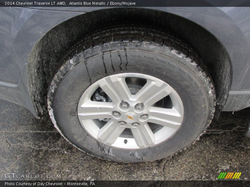 Atlantis Blue Metallic / Ebony/Mojave 2014 Chevrolet Traverse LT AWD