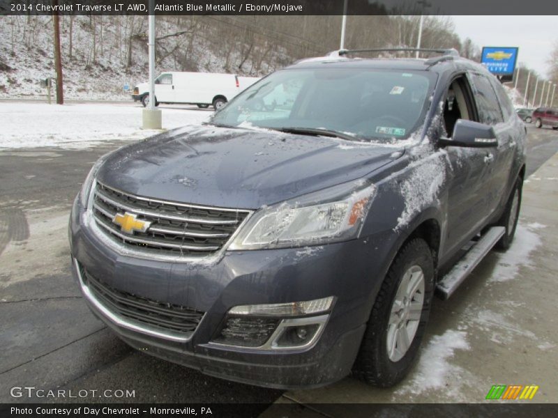 Atlantis Blue Metallic / Ebony/Mojave 2014 Chevrolet Traverse LT AWD