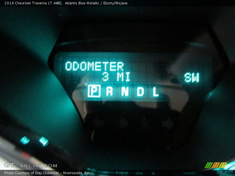Atlantis Blue Metallic / Ebony/Mojave 2014 Chevrolet Traverse LT AWD