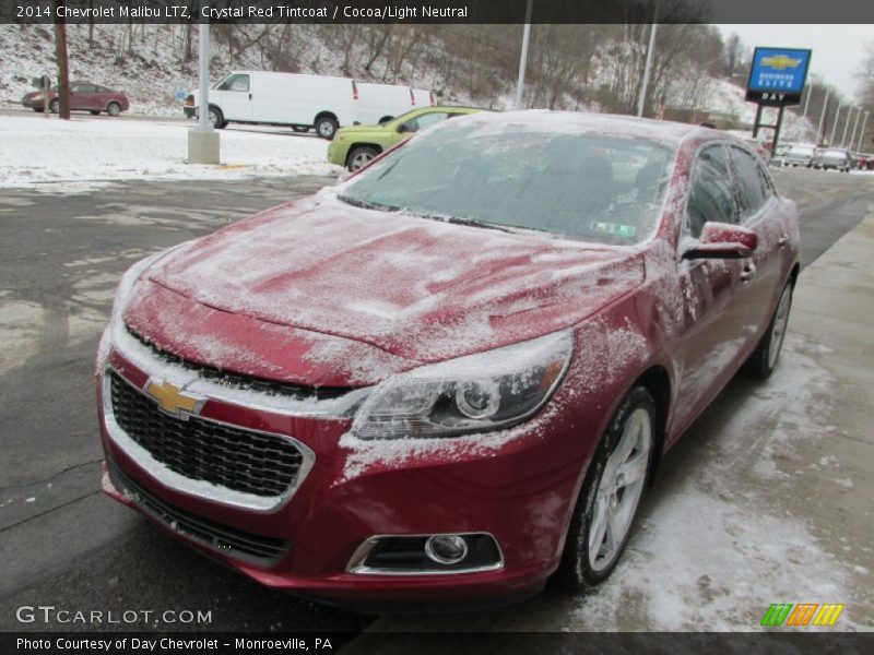 Crystal Red Tintcoat / Cocoa/Light Neutral 2014 Chevrolet Malibu LTZ