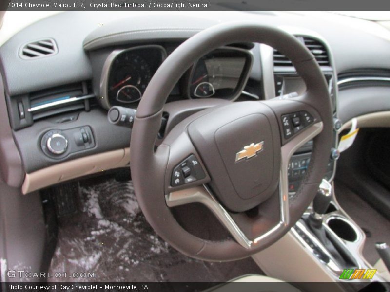 Crystal Red Tintcoat / Cocoa/Light Neutral 2014 Chevrolet Malibu LTZ