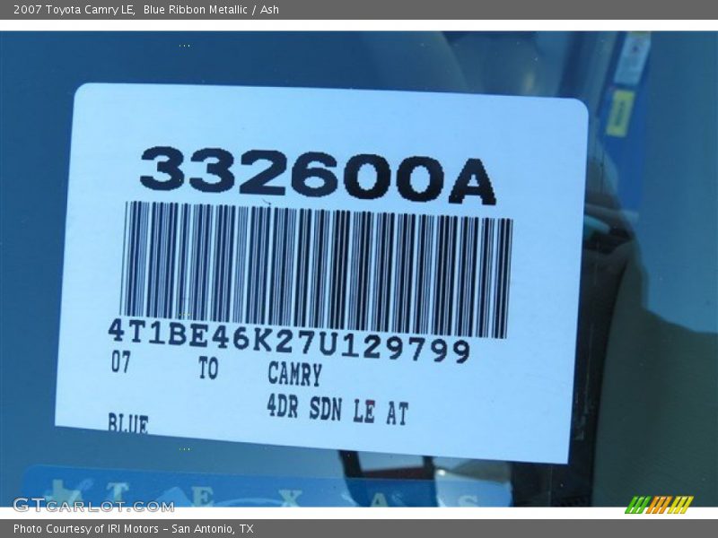 Blue Ribbon Metallic / Ash 2007 Toyota Camry LE