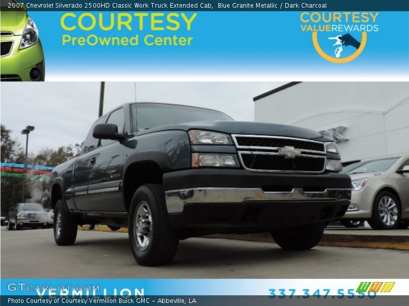 Blue Granite Metallic / Dark Charcoal 2007 Chevrolet Silverado 2500HD Classic Work Truck Extended Cab