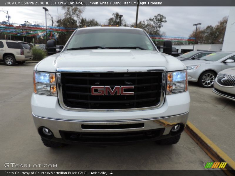 Summit White / Dark Titanium/Light Titanium 2009 GMC Sierra 2500HD SLT Crew Cab 4x4