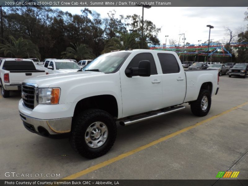 Summit White / Dark Titanium/Light Titanium 2009 GMC Sierra 2500HD SLT Crew Cab 4x4