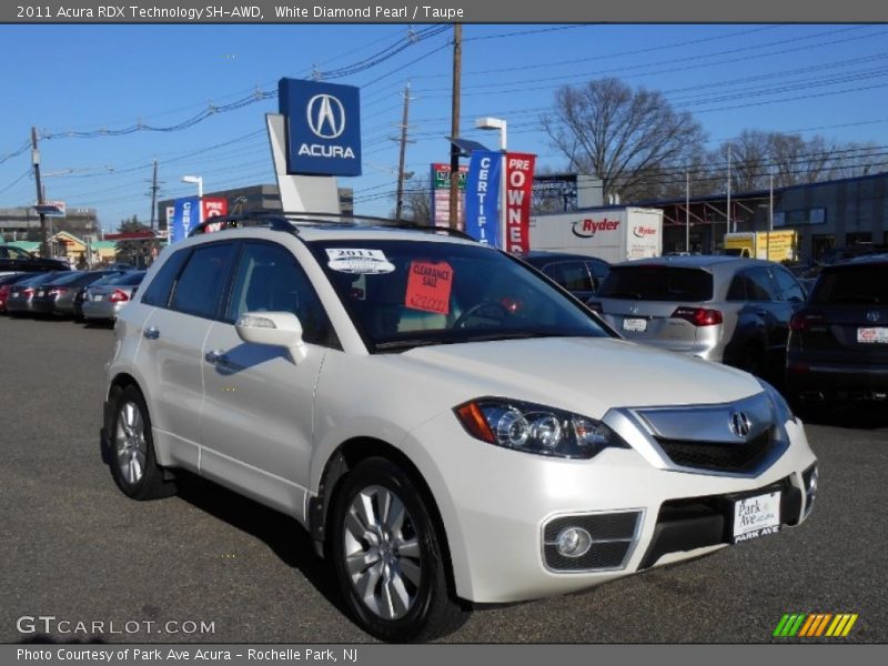 White Diamond Pearl / Taupe 2011 Acura RDX Technology SH-AWD