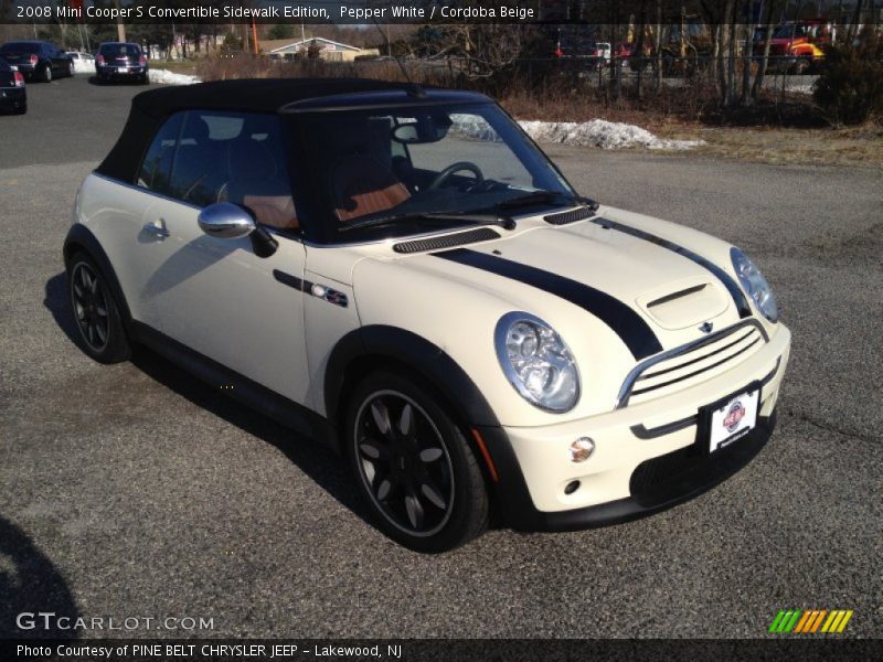 Pepper White / Cordoba Beige 2008 Mini Cooper S Convertible Sidewalk Edition