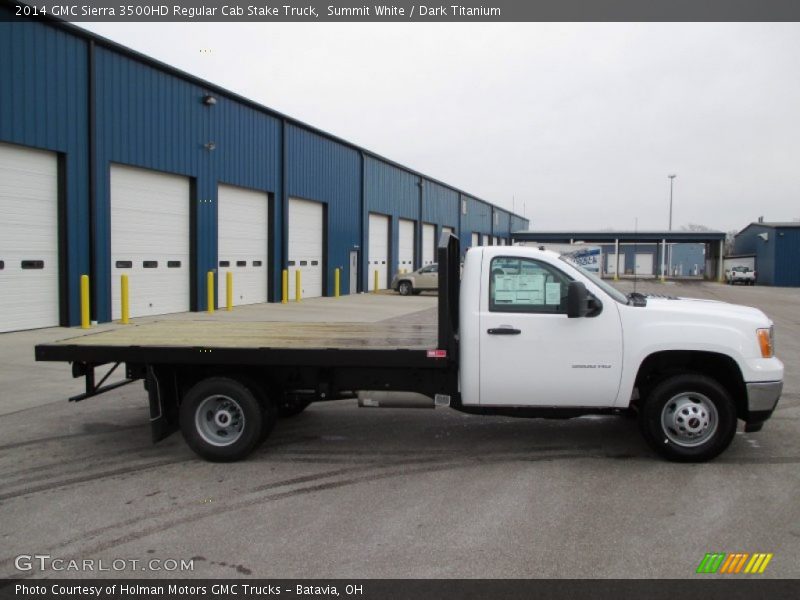Summit White / Dark Titanium 2014 GMC Sierra 3500HD Regular Cab Stake Truck