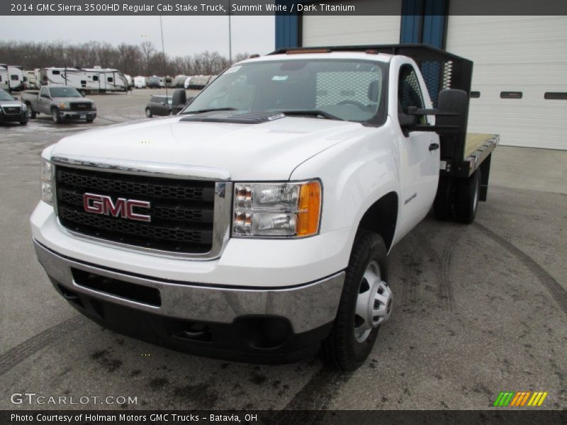 Summit White / Dark Titanium 2014 GMC Sierra 3500HD Regular Cab Stake Truck