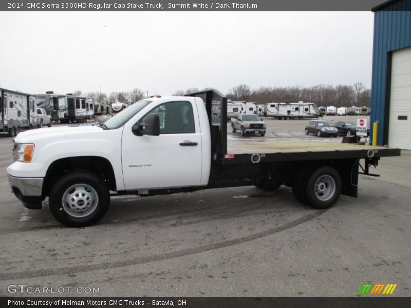 Summit White / Dark Titanium 2014 GMC Sierra 3500HD Regular Cab Stake Truck