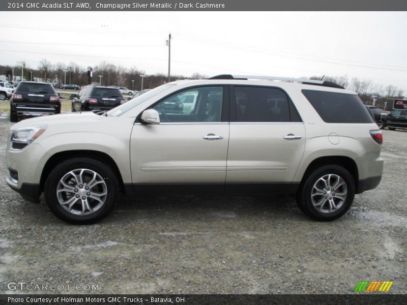 Champagne Silver Metallic / Dark Cashmere 2014 GMC Acadia SLT AWD
