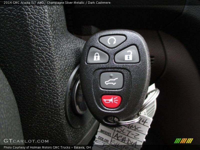 Champagne Silver Metallic / Dark Cashmere 2014 GMC Acadia SLT AWD