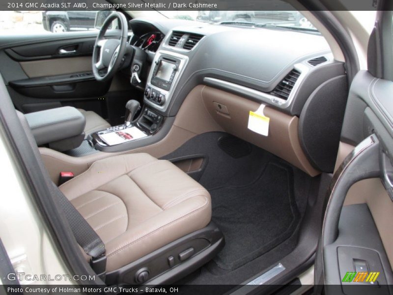Champagne Silver Metallic / Dark Cashmere 2014 GMC Acadia SLT AWD