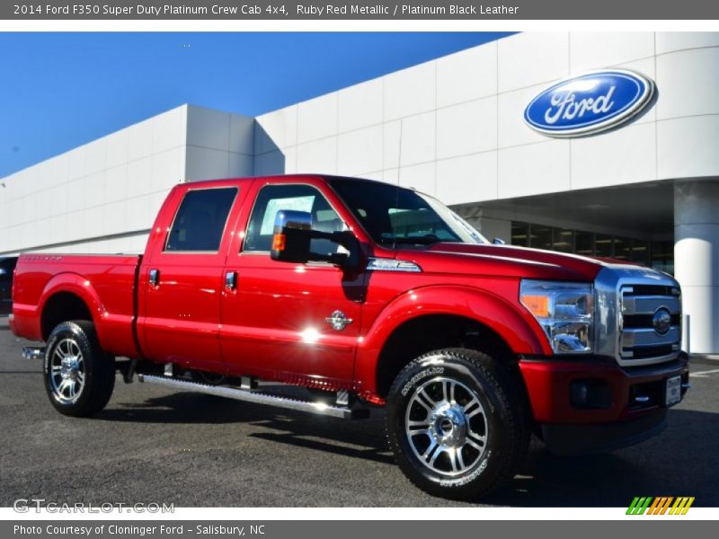 Ruby Red Metallic / Platinum Black Leather 2014 Ford F350 Super Duty Platinum Crew Cab 4x4