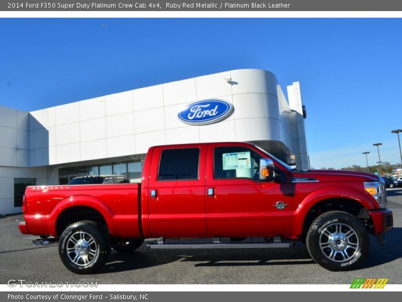 Ruby Red Metallic / Platinum Black Leather 2014 Ford F350 Super Duty Platinum Crew Cab 4x4