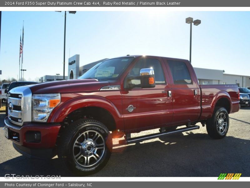 Ruby Red Metallic / Platinum Black Leather 2014 Ford F350 Super Duty Platinum Crew Cab 4x4