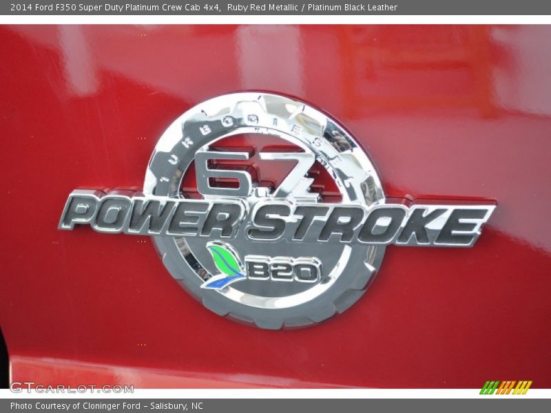 Ruby Red Metallic / Platinum Black Leather 2014 Ford F350 Super Duty Platinum Crew Cab 4x4
