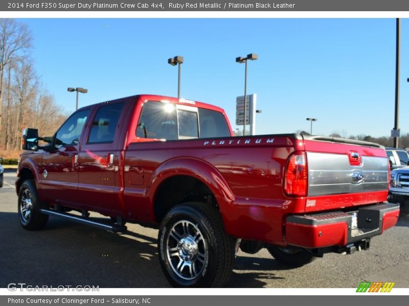 Ruby Red Metallic / Platinum Black Leather 2014 Ford F350 Super Duty Platinum Crew Cab 4x4