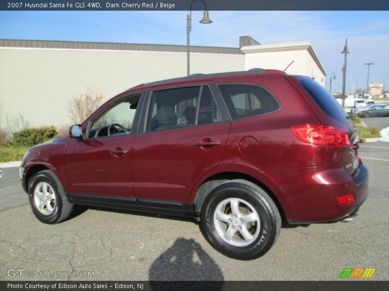 Dark Cherry Red / Beige 2007 Hyundai Santa Fe GLS 4WD