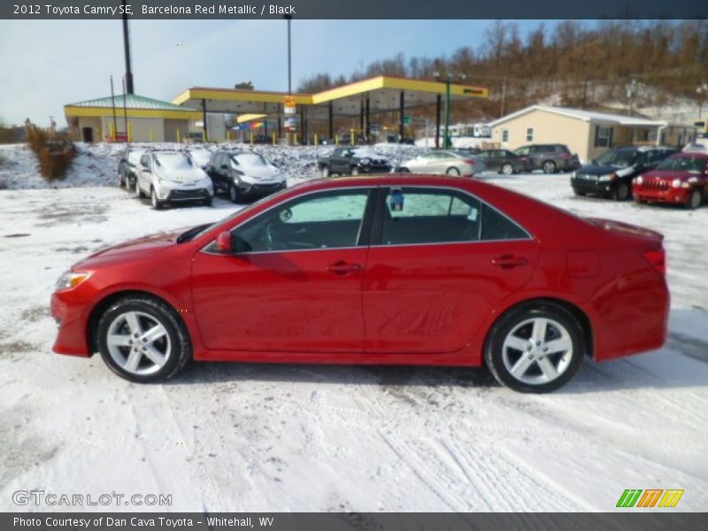 Barcelona Red Metallic / Black 2012 Toyota Camry SE