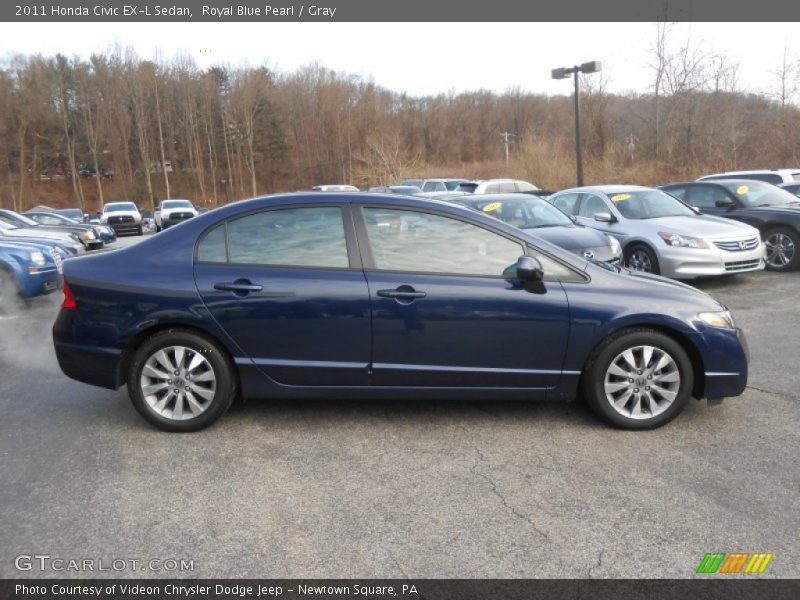 Royal Blue Pearl / Gray 2011 Honda Civic EX-L Sedan