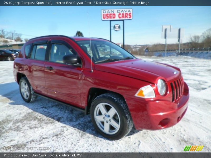 Inferno Red Crystal Pearl / Dark Slate Gray/Light Pebble Beige 2010 Jeep Compass Sport 4x4