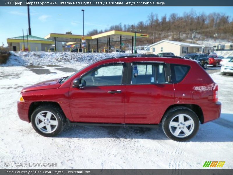 Inferno Red Crystal Pearl / Dark Slate Gray/Light Pebble Beige 2010 Jeep Compass Sport 4x4