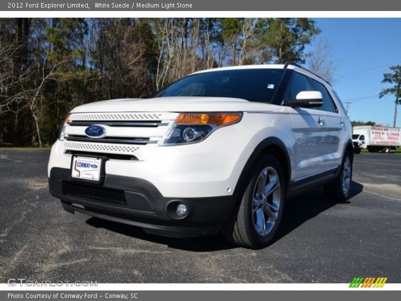 White Suede / Medium Light Stone 2012 Ford Explorer Limited