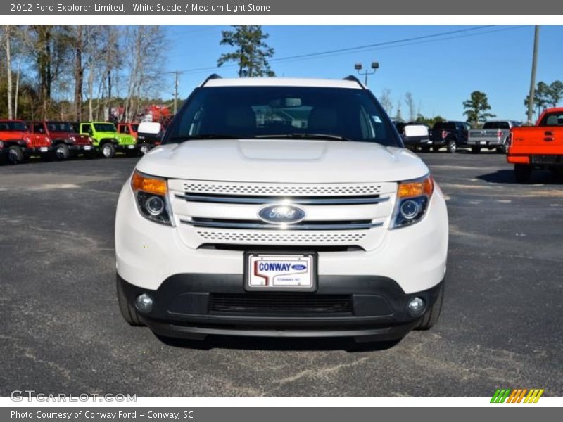 White Suede / Medium Light Stone 2012 Ford Explorer Limited