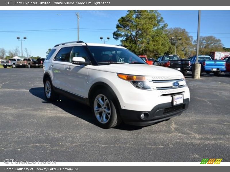 White Suede / Medium Light Stone 2012 Ford Explorer Limited