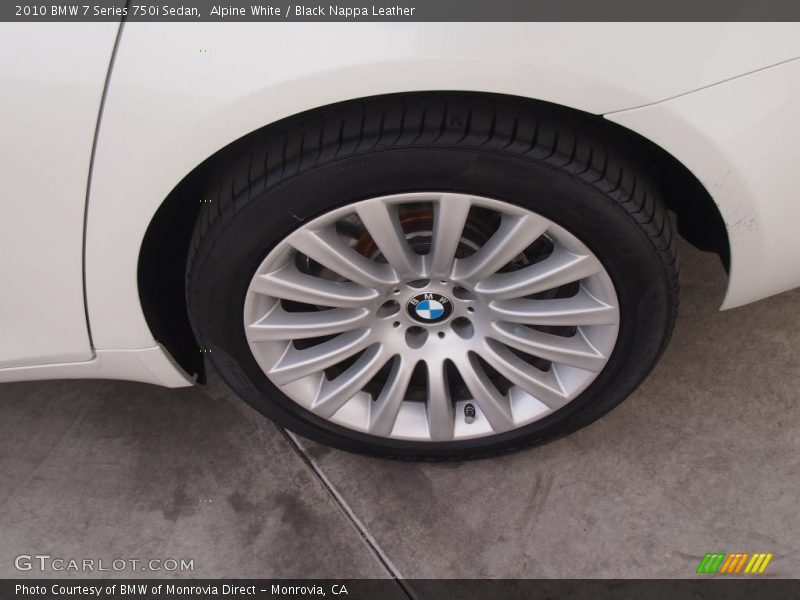 Alpine White / Black Nappa Leather 2010 BMW 7 Series 750i Sedan