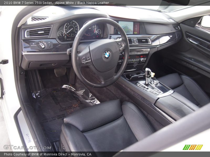 Alpine White / Black Nappa Leather 2010 BMW 7 Series 750i Sedan