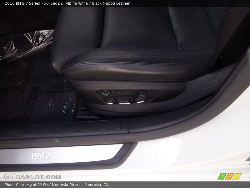 Alpine White / Black Nappa Leather 2010 BMW 7 Series 750i Sedan