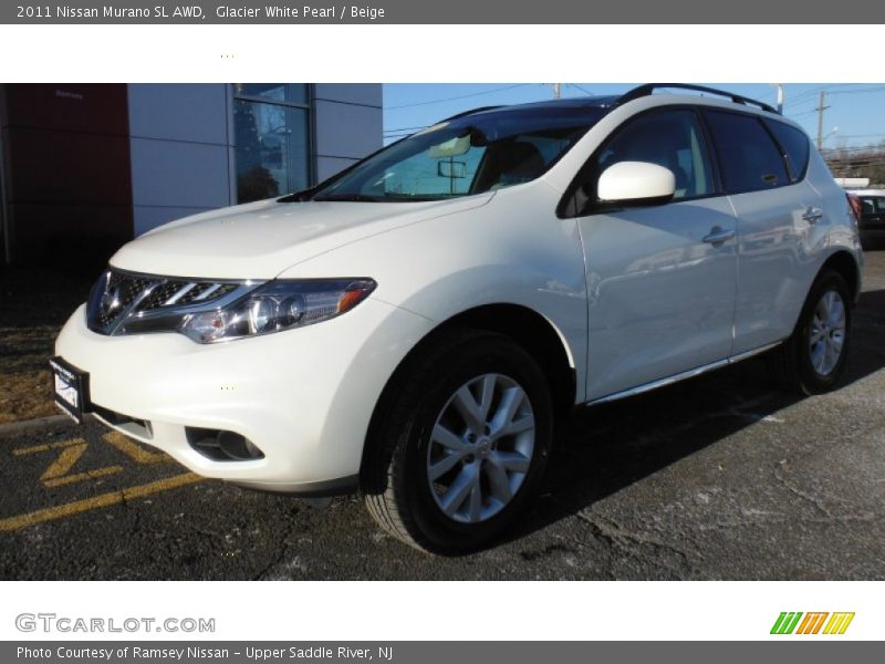 Glacier White Pearl / Beige 2011 Nissan Murano SL AWD