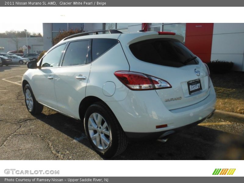 Glacier White Pearl / Beige 2011 Nissan Murano SL AWD