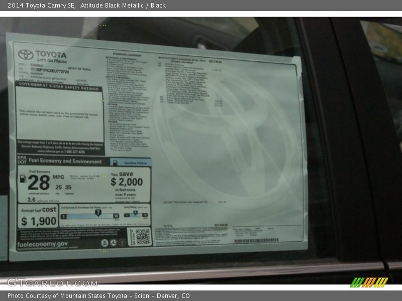 Attitude Black Metallic / Black 2014 Toyota Camry SE